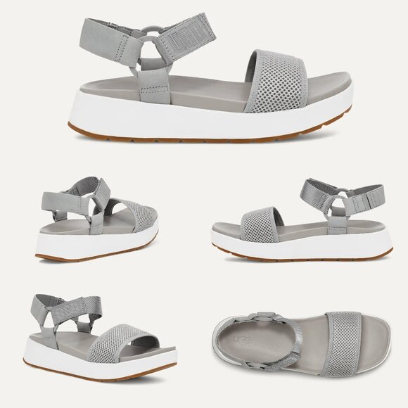 EUC UGG Aissa Light Grey & White Strappy Platform Sandals – 6/37 - Picture 1 of 9